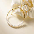 A45203 s925 silver trendy sweet gold pearl charm bracelet