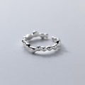 A36558 s925 sterling silver simple irregular weave ring
