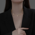 A34556 s925 sterling silver plate geometric necklace