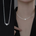 A34499 s925 sterling silver sparkling butterfly starlight necklace