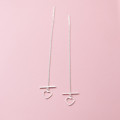 A33667 s925 sterling silver heart sweet string simple heartshape cute dangleearrings