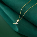 A34082 s925 sterling silver tiny gold necklace