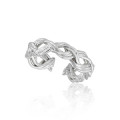 A43596 rope twist s925 sterling silver unique hollowed adjustable ring