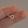 A45053 s925 silver rhinestone necklace