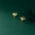 A33633 s925 sterling silver hollowed trendy chic flower earrings
