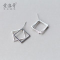 A38292 s925 sterling silver simple square geometric dangle earrings earrings