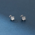 A43165 s925 silver stud simple cute heart ball rhinestone sweet earrings