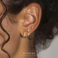 A44484 s925 sterling silver simple stud trendy dainty unique earrings