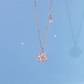 A34052 s925 sterling silver rose gold snowflake necklace