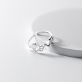 A36323 s925 sterling silver fashion simple unique design cuteLOVE initial ring