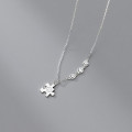 A41928 s925 sterling silver simple smilingface unique necklace