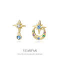 A37094 925 sterling silver asymmetric earringsi
