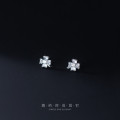 A33832 s925 sterling silver simple rhinestone sweet chic earrings