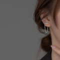 A36870 s925 sterling silver spiral chain earrings