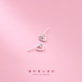 A31574 s925 sterling silver simple irregular heartshape fashion cute cute earrings