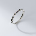 A41921 s925 sterling silver thai heart rhinestone vintage design elegant ring