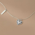 A34027 s925 sterling silver thai silver heart square necklace