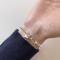 A35026 trendy 925 sterling silver heart charm bracelet