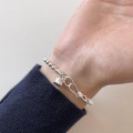 A35026 trendy 925 sterling silver heart charm bracelet