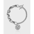 A38653 design vintage quality head s925 sterling silver charm bracelet