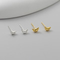 A43606 s925 sterling silver trendy sweet moon stud earrings