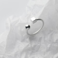 A36999 s925 sterling silver geometric square ball women ring
