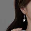 A35449 925 sterling silver sweet chic doublelayer star earrings