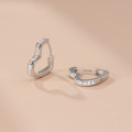 A40026 s925 sterling silver rhinestone heart grade elegant dainty earrings