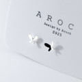A35817 s925 sterling silver simple chic butterfly earrings