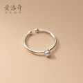 A32122 s925 sterling silver chic unique adjustable pearl ring