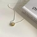 A34168 925 sterling silver oval irregular necklace