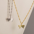 A44267 s925 sterling silver butterfly braided elegant necklace