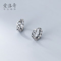 A31601 s925 sterling silver chic unique simple hollowed geometric silver earrings
