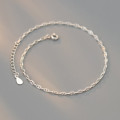 A34960 s925 sterling silver anklet trendy hollowed geometric sweet chic bracelet