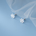 A44832 s925 silver stud fashion christmas elegant simple snowflake earrings