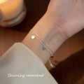 A40752 s925 sterling silver plate double layer charm elegant bracelet