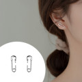 A39132 s925 silver simple hollowed stud cute short elegant earrings