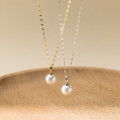 A43182 s925 sterling silver circle lip fashion necklace