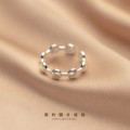 A32168 s925 sterling silver trendy geometric circle ring