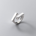 A36150 s925 sterling silver chic simple silver vintage geometric ring