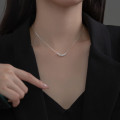 A36937 s925 sterling silver simple chic circle necklace