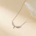 A42851 s925 sterling silver sweet fringe teardrop vintage elegant necklace