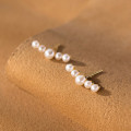A38506 s925 sterling silver artificial pearl stud design elegant earrings