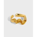 A33451 design minimalist irregular wrinkled qualitys925 sterling silver adjustable ring