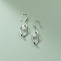 A35430 s925 sterling silver oval bar opal earrings