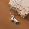 A37502 s925 sterling silver double heart elegant dainty necklace