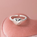 A44611 s925 sterling silver trendy sweet unique heart ring