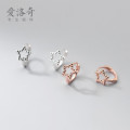 A32272 s925 sterling silver unique chic hollowed star earrings