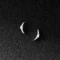 A44757 s925 sterling silver trendy sweet rhinestone moon stud earrings