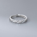 A46227 s925 sterling silver simple rhinestone twist ring